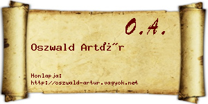 Oszwald Artúr névjegykártya